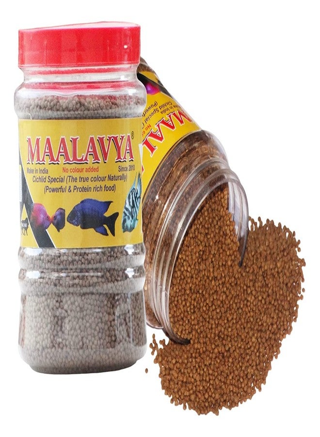 Maalavya Cichild/Cichlid Special Fish Feed/cichilds Food (Fish Food Cichlid 36 Karat) Cichlid Fish Food Size 1 MM (Cichlid Food) chiclid Fish Food chichlid chiclid Food 200 Gm - Image 1